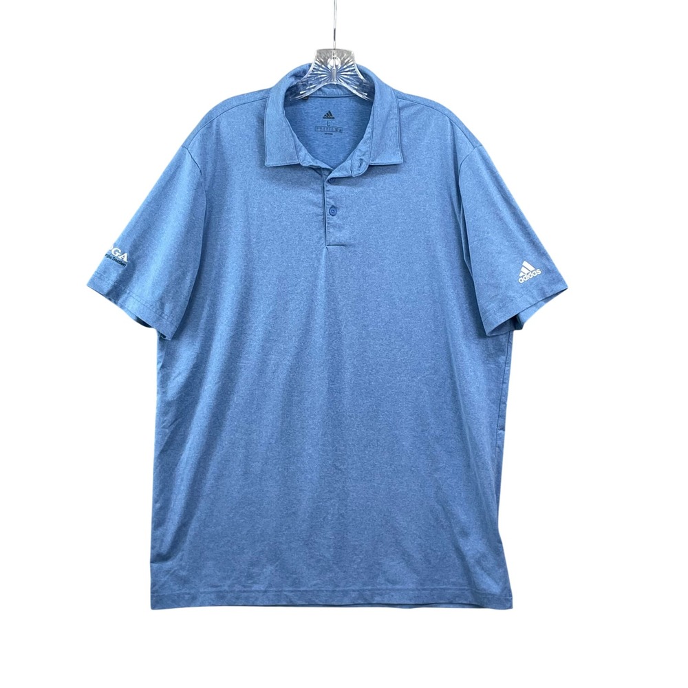 Adidas Golf Polo Mens Large Blue‎ PGA Georgia Section Short Sleeve Performance